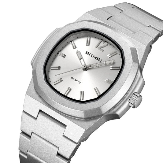 This elegant timepiece offers a sophisticated aesthetic, perfect for any occasion. Its analog display provides a classic and timeless look. Furthermore, the 50M water resistance ensures durability and practicality for everyday wear. The simple yet refined