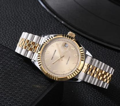 Dubai Watches Automatic Arabic Numbers Muslim Wristwatch Stainless Steel Waterproof Mechanical Erkek Kol Saati Reloj árabe