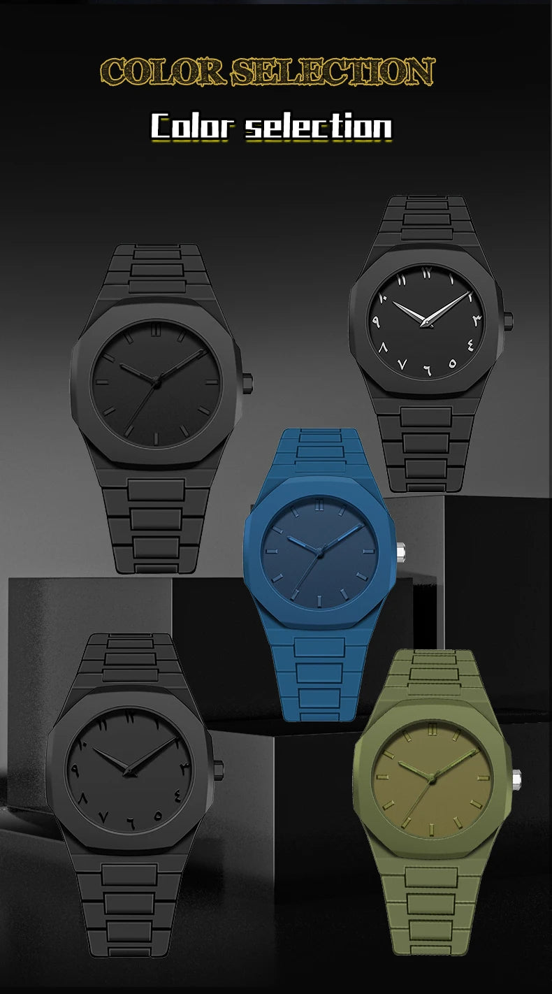 New Modern Simple Creative Sports and Leisure Watch Creative Design Waterproof Quartz Movement Energy Watches Gift for Men