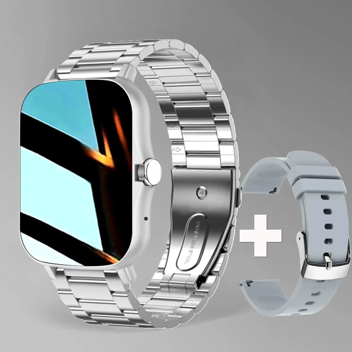 Introducing the LAXASFIT Smart Watch, featuring Bluetooth call functionality, a full touch screen display, heart rate monitoring, and comprehensive sports and fitness tracking. This sophisticated device is an ideal gift for both men and women.