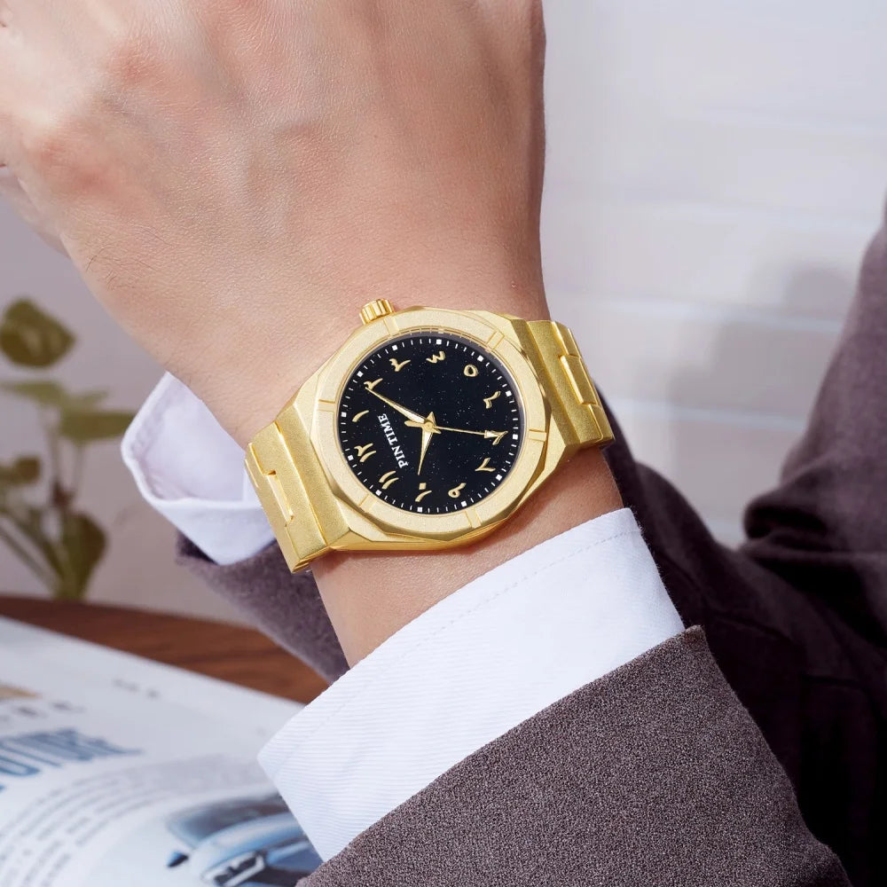 Introducing our latest collection of Arabic-inspired timepieces for men, featuring top-tier brands, luxurious designs, and a versatile aesthetic suitable for both casual and business settings. These waterproof quartz wristwatches offer precision timekeepi