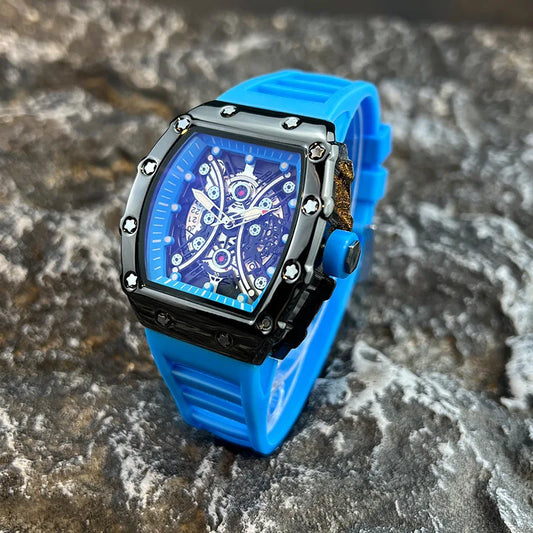 Introducing the L146 Men's Sports Watch, a sophisticated timepiece featuring a distinctive wine barrel dial, luminous display, and integrated calendar function, designed for the discerning individual seeking both luxury and practicality.