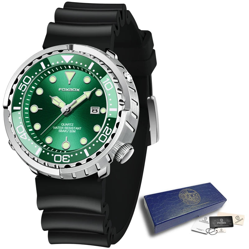LIGE Fashion Diver Watch Men Top Brand Luxury 50ATM Waterproof Date Clock Sport Watches Mens Quartz Wristwatch Relogio Masculino