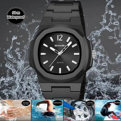 This elegant timepiece offers a sophisticated aesthetic, perfect for any occasion. Its analog display provides a classic and timeless look. Furthermore, the 50M water resistance ensures durability and practicality for everyday wear. The simple yet refined