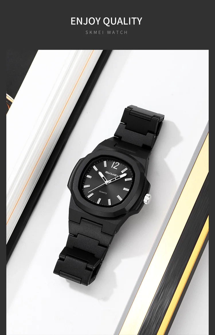This elegant timepiece offers a sophisticated aesthetic, perfect for any occasion. Its analog display provides a classic and timeless look. Furthermore, the 50M water resistance ensures durability and practicality for everyday wear. The simple yet refined