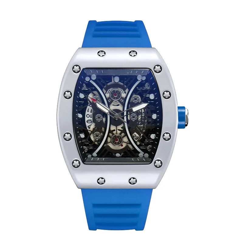 Introducing the L146 Men's Sports Watch, a sophisticated timepiece featuring a distinctive wine barrel dial, luminous display, and integrated calendar function, designed for the discerning individual seeking both luxury and practicality.