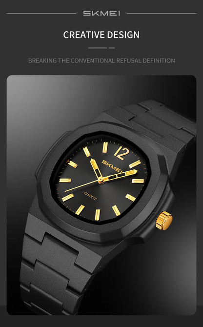 This elegant timepiece offers a sophisticated aesthetic, perfect for any occasion. Its analog display provides a classic and timeless look. Furthermore, the 50M water resistance ensures durability and practicality for everyday wear. The simple yet refined