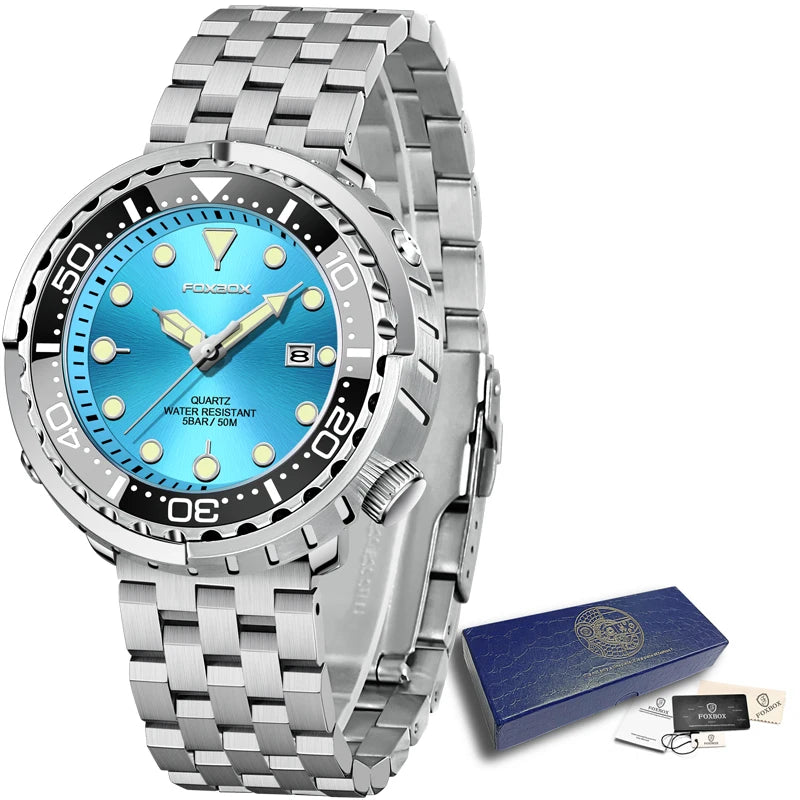LIGE Fashion Diver Watch Men Top Brand Luxury 50ATM Waterproof Date Clock Sport Watches Mens Quartz Wristwatch Relogio Masculino