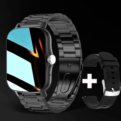 Introducing the LAXASFIT Smart Watch, featuring Bluetooth call functionality, a full touch screen display, heart rate monitoring, and comprehensive sports and fitness tracking. This sophisticated device is an ideal gift for both men and women.