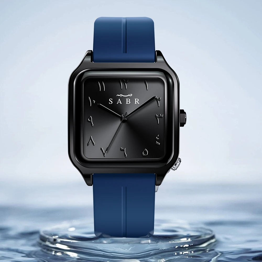 Men's Business Watch Sabr Arabic Numeral Watch Men's Quartz Wristwatch 3Atm Waterproof Silicone Strap Magnetic Clasp Alloy Case