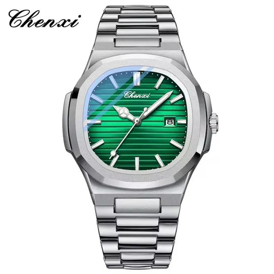 Introducing the CHENXI 8222, a stylish and functional quartz watch designed for couples. This timepiece features water resistance, a luminous night light, and a date display, all encased in a durable stainless steel strap. It's an ideal accessory for both