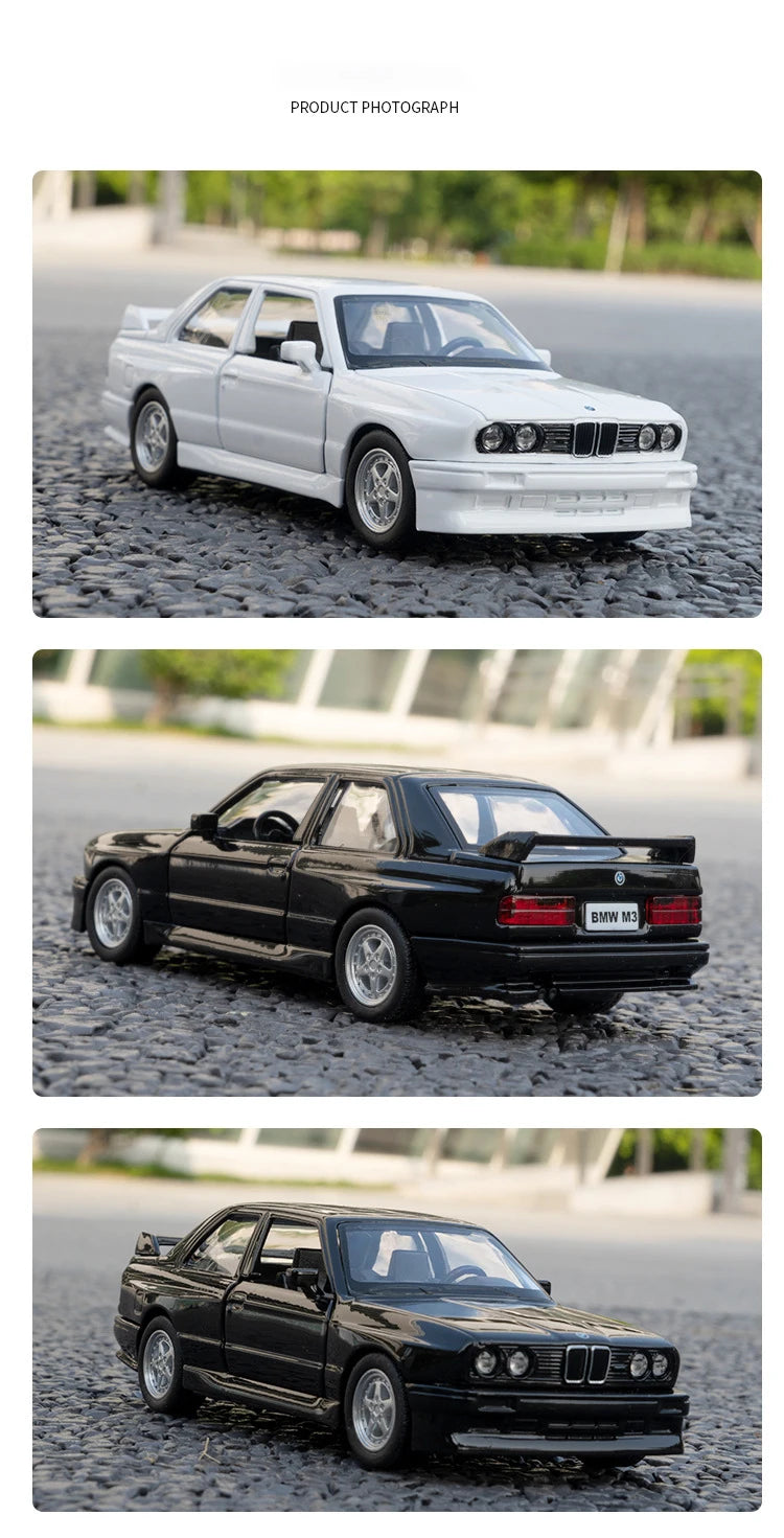 Premium Diecast European Sports Cars Set – BMW M3 E30, Porsche 911 Turbo, Audi Quattro & BMW M4