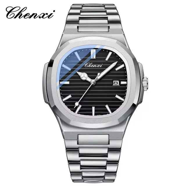 Introducing the CHENXI 8222, a stylish and functional quartz watch designed for couples. This timepiece features water resistance, a luminous night light, and a date display, all encased in a durable stainless steel strap. It's an ideal accessory for both