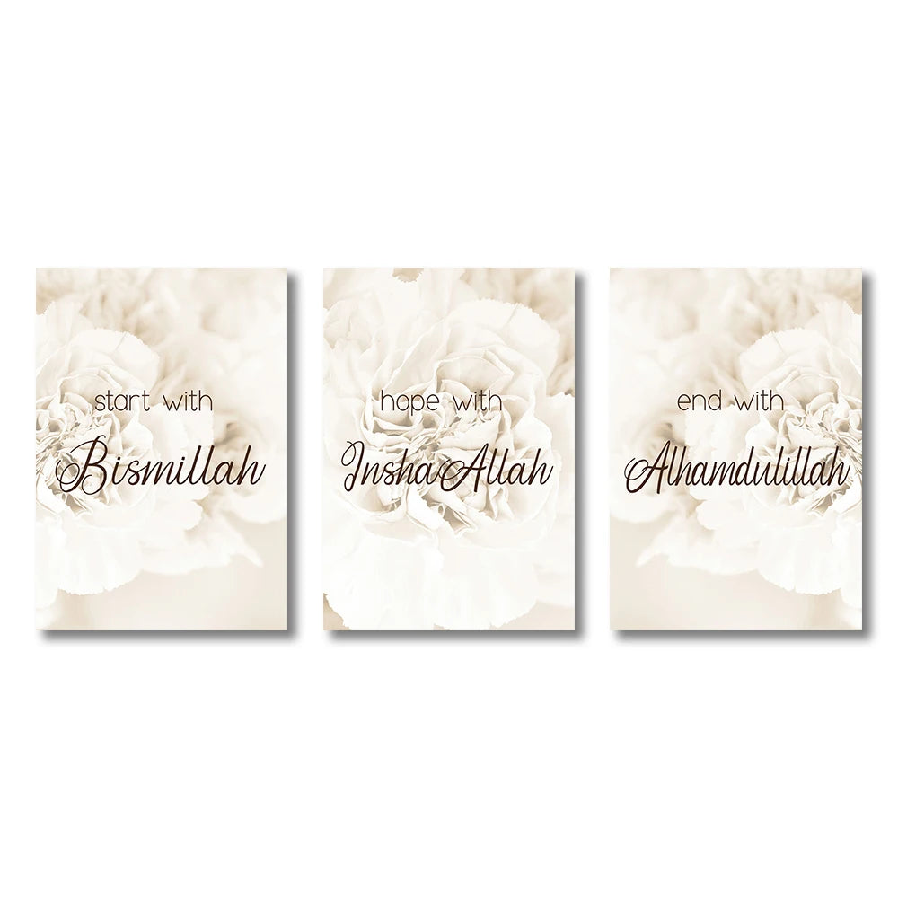 Islamic Calligraphy Allah Arabic Poster Canvas Print Painting Home Decor Arabic Muslim Living Room Bedroom Decoration Wall Art