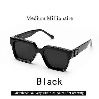 Introducing the Ruiao Retro Black Millionaire Shades, a luxurious and iconic eyewear collection for 2026. These designer square sunglasses, suitable for both men and women, embody a famous brand's commitment to style and sophistication.