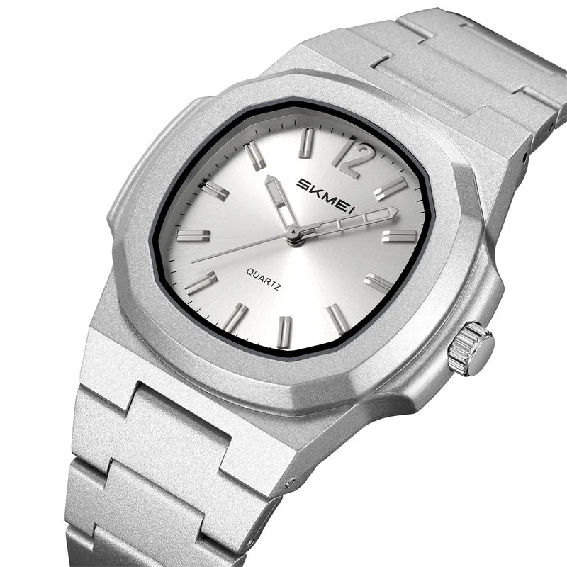 This elegant timepiece offers a sophisticated aesthetic, perfect for any occasion. Its analog display provides a classic and timeless look. Furthermore, the 50M water resistance ensures durability and practicality for everyday wear. The simple yet refined