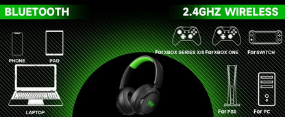 Level up your gaming experience with this wireless headset! 🎧🎮 Enjoy seamless audio on Xbox, PC, and Switch, thanks to its foldable design, detachable microphone, and immersive 3D surround sound.