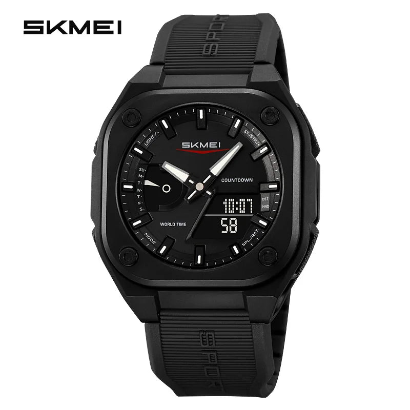 Introducing the SKMEI 2328, a sophisticated electronic timepiece designed for men, featuring luminous display, water resistance, multifunctionality including an alarm clock, and a robust design suitable for outdoor sports activities.