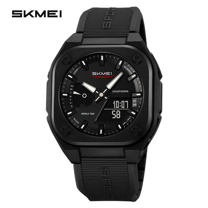 Introducing the SKMEI 2328, a sophisticated electronic timepiece designed for men, featuring luminous display, water resistance, multifunctionality including an alarm clock, and a robust design suitable for outdoor sports activities.