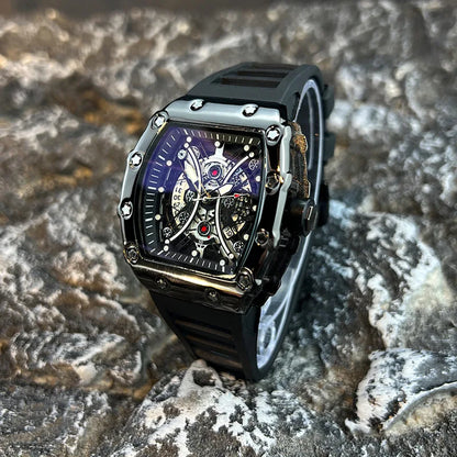 Introducing the L146 Men's Sports Watch, a sophisticated timepiece featuring a distinctive wine barrel dial, luminous display, and integrated calendar function, designed for the discerning individual seeking both luxury and practicality.