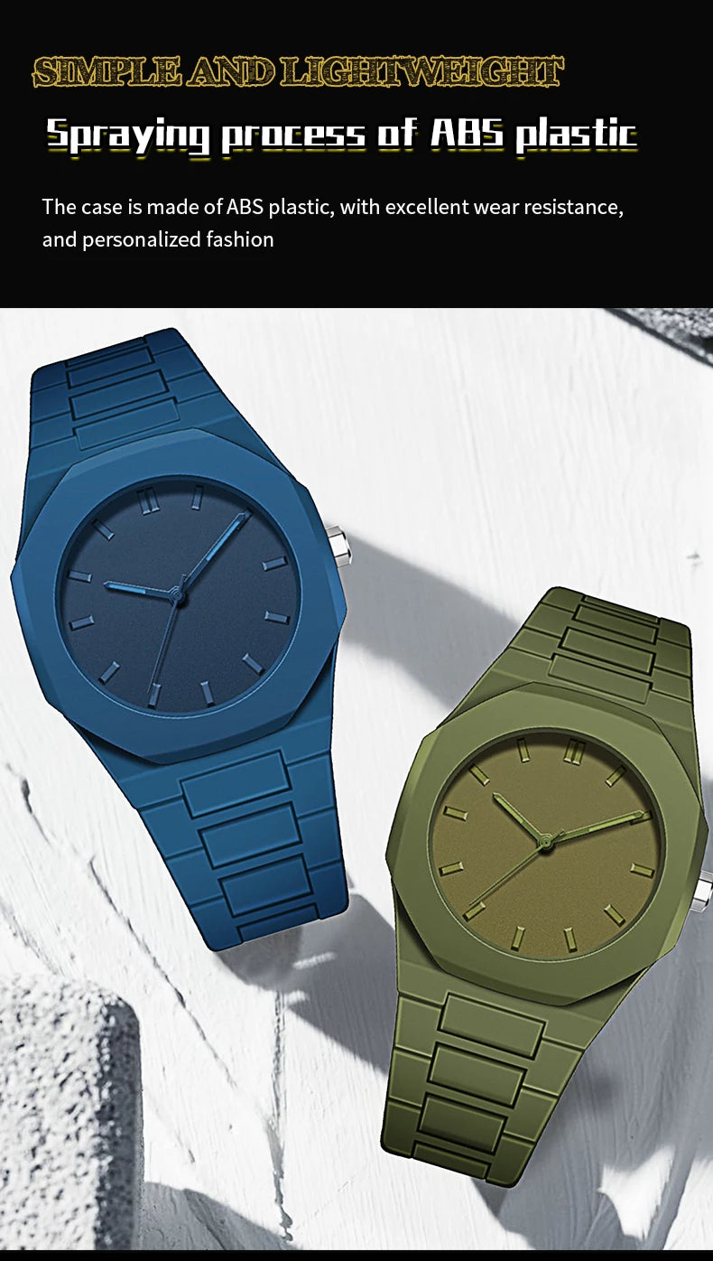 New Modern Simple Creative Sports and Leisure Watch Creative Design Waterproof Quartz Movement Energy Watches Gift for Men