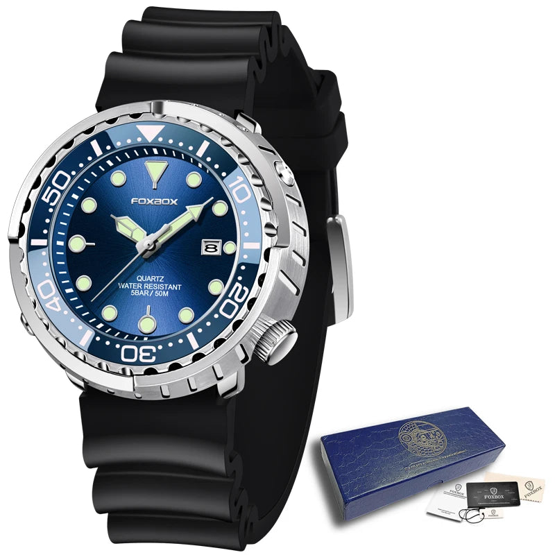 LIGE Fashion Diver Watch Men Top Brand Luxury 50ATM Waterproof Date Clock Sport Watches Mens Quartz Wristwatch Relogio Masculino