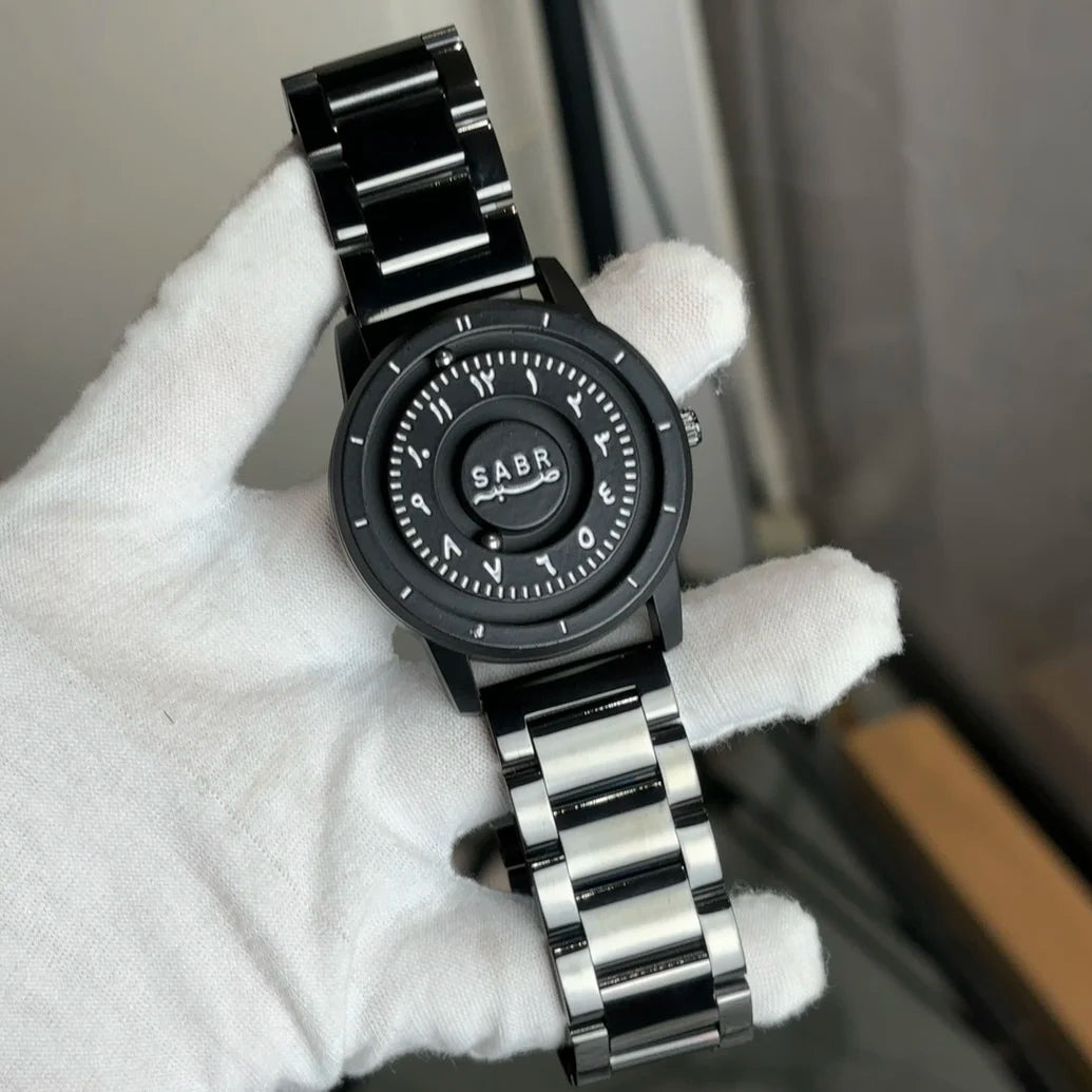 sabr Arabic Numerals Alloy Quartz Watches Men's Magnetic Bead Watches Top Luxury Mirrorless Quartz Watches