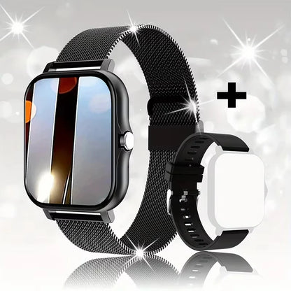 Introducing the LAXASFIT Smart Watch, featuring Bluetooth call functionality, a full touch screen display, heart rate monitoring, and comprehensive sports and fitness tracking. This sophisticated device is an ideal gift for both men and women.