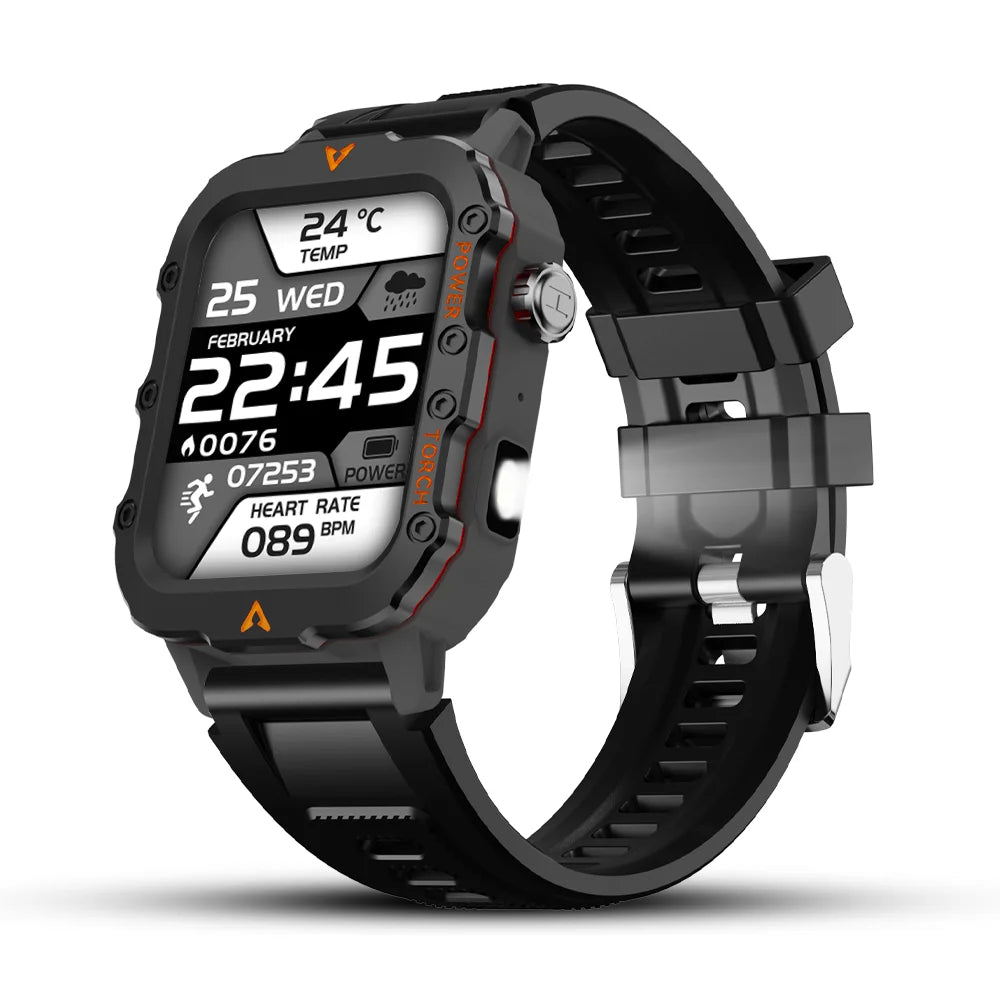 LAXASFIT Men's Sports Smart Watch: 1.71" Screen, Blood Oxygen, Bluetooth Calling, Multi-Sport, LED Flashlight, Outdoor Smart Watch.