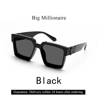 Introducing the Ruiao Retro Black Millionaire Shades, a luxurious and iconic eyewear collection for 2026. These designer square sunglasses, suitable for both men and women, embody a famous brand's commitment to style and sophistication.