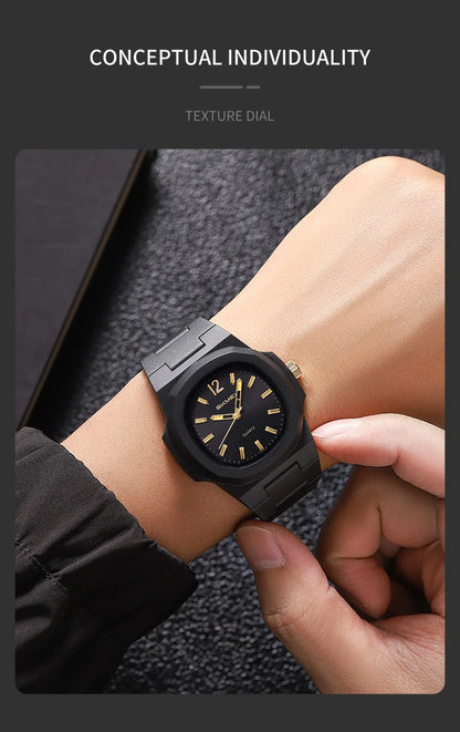 This elegant timepiece offers a sophisticated aesthetic, perfect for any occasion. Its analog display provides a classic and timeless look. Furthermore, the 50M water resistance ensures durability and practicality for everyday wear. The simple yet refined