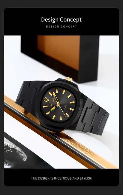 This elegant timepiece offers a sophisticated aesthetic, perfect for any occasion. Its analog display provides a classic and timeless look. Furthermore, the 50M water resistance ensures durability and practicality for everyday wear. The simple yet refined