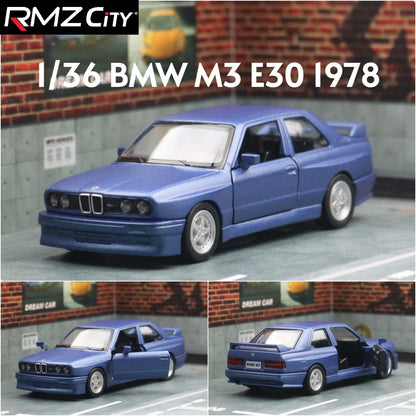 Premium Diecast European Sports Cars Set – BMW M3 E30, Porsche 911 Turbo, Audi Quattro & BMW M4