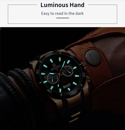 REWARD 83006 Fashion Large Dial Watch Men's Top Brand Luxury Chronograph Calendar Silicone Sports Quartz Watches for Man Reloj
