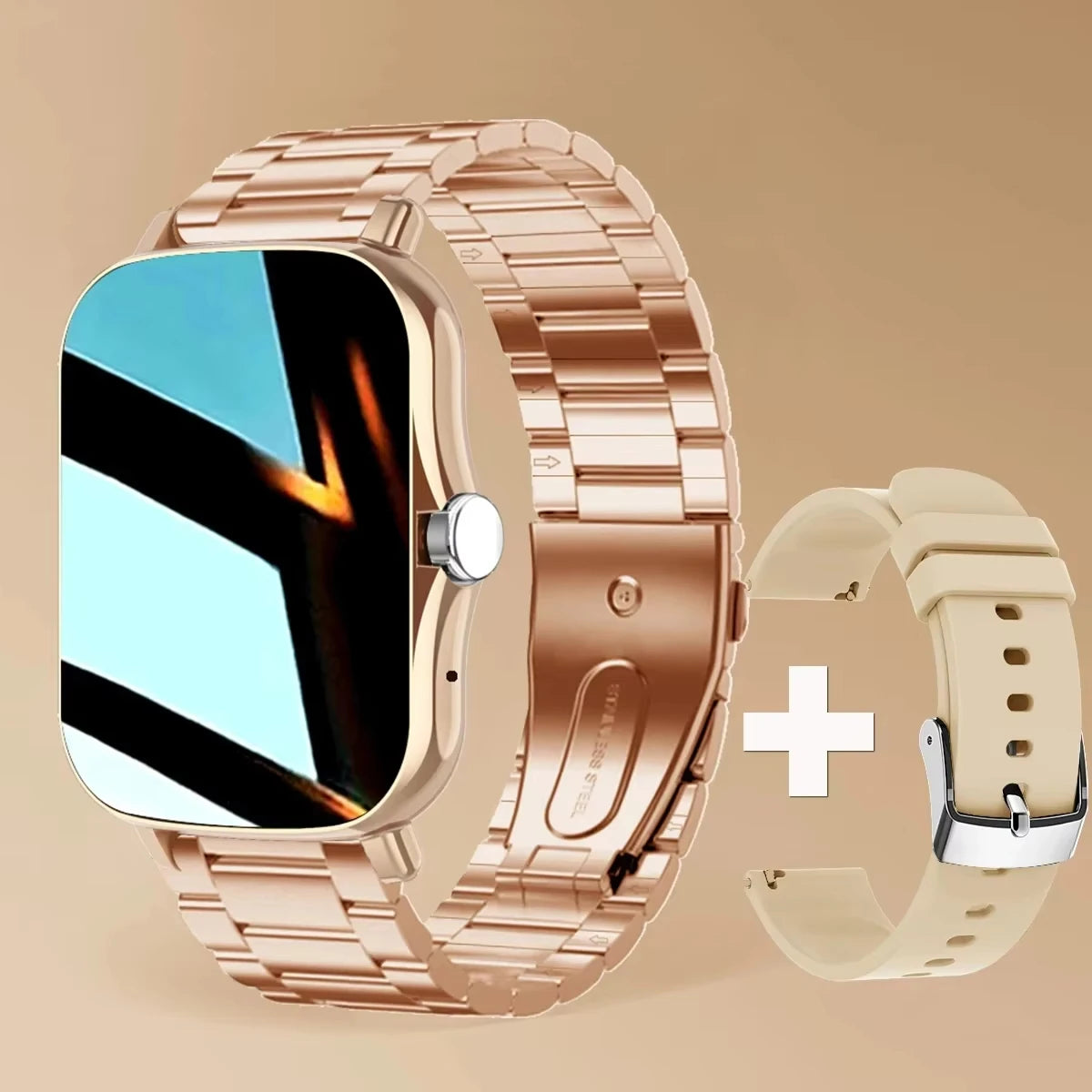 Introducing the LAXASFIT Smart Watch, featuring Bluetooth call functionality, a full touch screen display, heart rate monitoring, and comprehensive sports and fitness tracking. This sophisticated device is an ideal gift for both men and women.