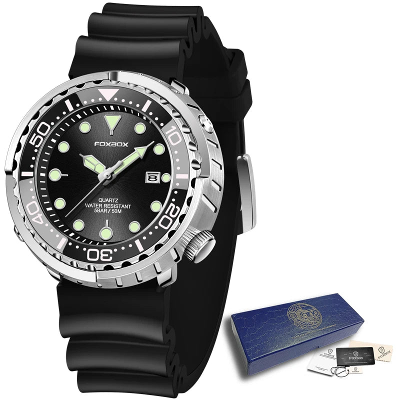 LIGE Fashion Diver Watch Men Top Brand Luxury 50ATM Waterproof Date Clock Sport Watches Mens Quartz Wristwatch Relogio Masculino
