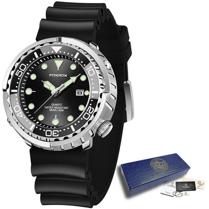 LIGE Fashion Diver Watch Men Top Brand Luxury 50ATM Waterproof Date Clock Sport Watches Mens Quartz Wristwatch Relogio Masculino