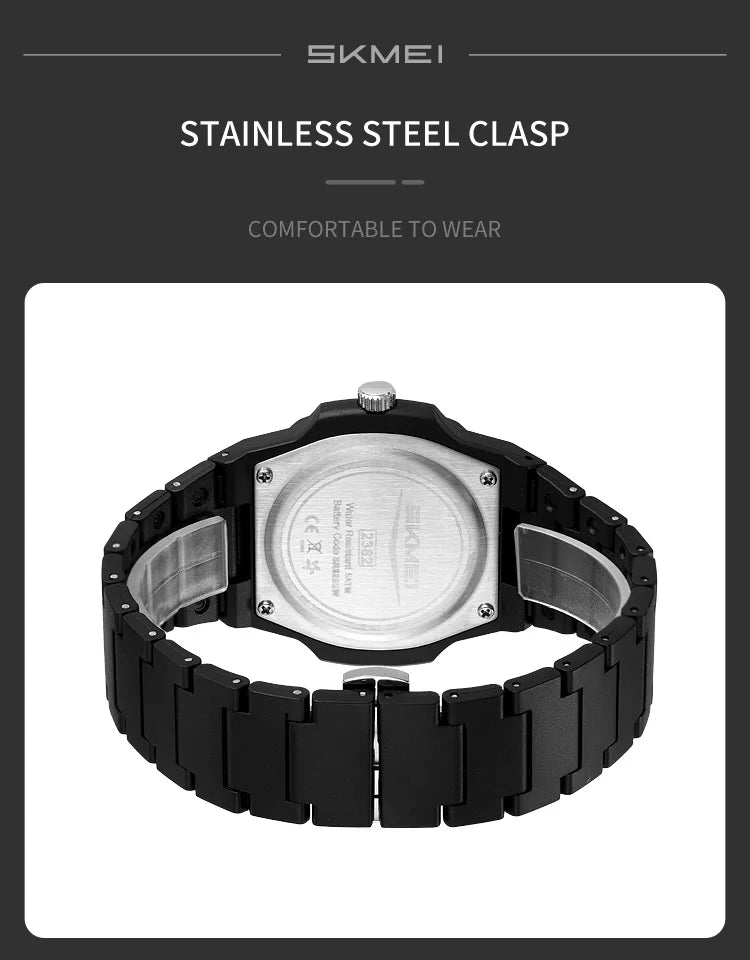This elegant timepiece offers a sophisticated aesthetic, perfect for any occasion. Its analog display provides a classic and timeless look. Furthermore, the 50M water resistance ensures durability and practicality for everyday wear. The simple yet refined