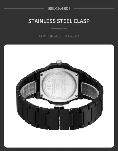 This elegant timepiece offers a sophisticated aesthetic, perfect for any occasion. Its analog display provides a classic and timeless look. Furthermore, the 50M water resistance ensures durability and practicality for everyday wear. The simple yet refined