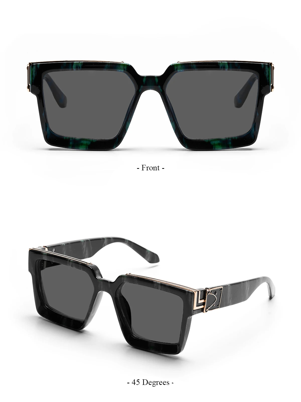 Introducing the Ruiao Retro Black Millionaire Shades, a luxurious and iconic eyewear collection for 2026. These designer square sunglasses, suitable for both men and women, embody a famous brand's commitment to style and sophistication.