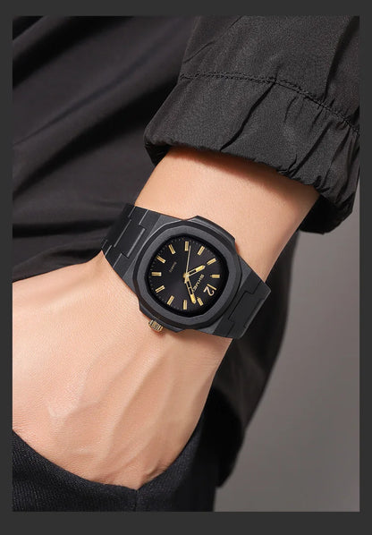 This elegant timepiece offers a sophisticated aesthetic, perfect for any occasion. Its analog display provides a classic and timeless look. Furthermore, the 50M water resistance ensures durability and practicality for everyday wear. The simple yet refined
