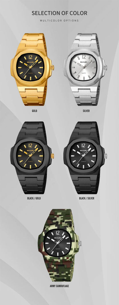 This elegant timepiece offers a sophisticated aesthetic, perfect for any occasion. Its analog display provides a classic and timeless look. Furthermore, the 50M water resistance ensures durability and practicality for everyday wear. The simple yet refined