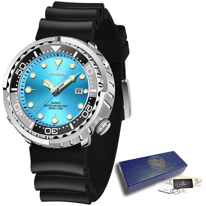 LIGE Fashion Diver Watch Men Top Brand Luxury 50ATM Waterproof Date Clock Sport Watches Mens Quartz Wristwatch Relogio Masculino