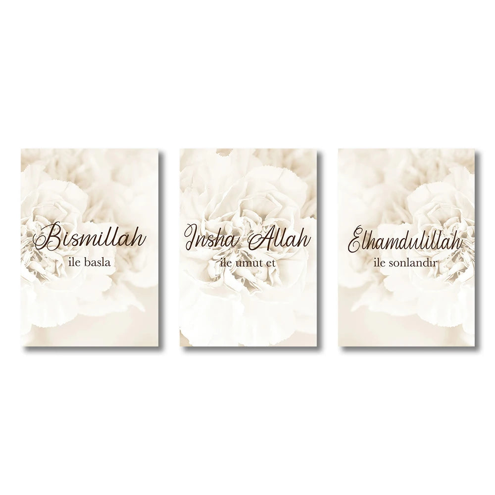 Islamic Calligraphy Allah Arabic Poster Canvas Print Painting Home Decor Arabic Muslim Living Room Bedroom Decoration Wall Art