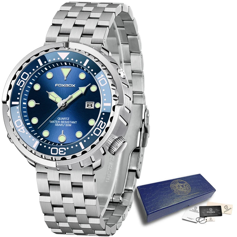 LIGE Fashion Diver Watch Men Top Brand Luxury 50ATM Waterproof Date Clock Sport Watches Mens Quartz Wristwatch Relogio Masculino