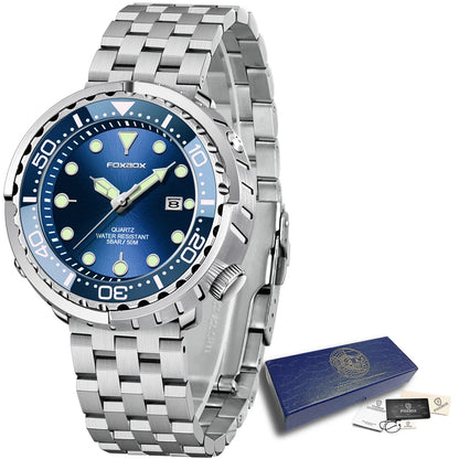 LIGE Fashion Diver Watch Men Top Brand Luxury 50ATM Waterproof Date Clock Sport Watches Mens Quartz Wristwatch Relogio Masculino