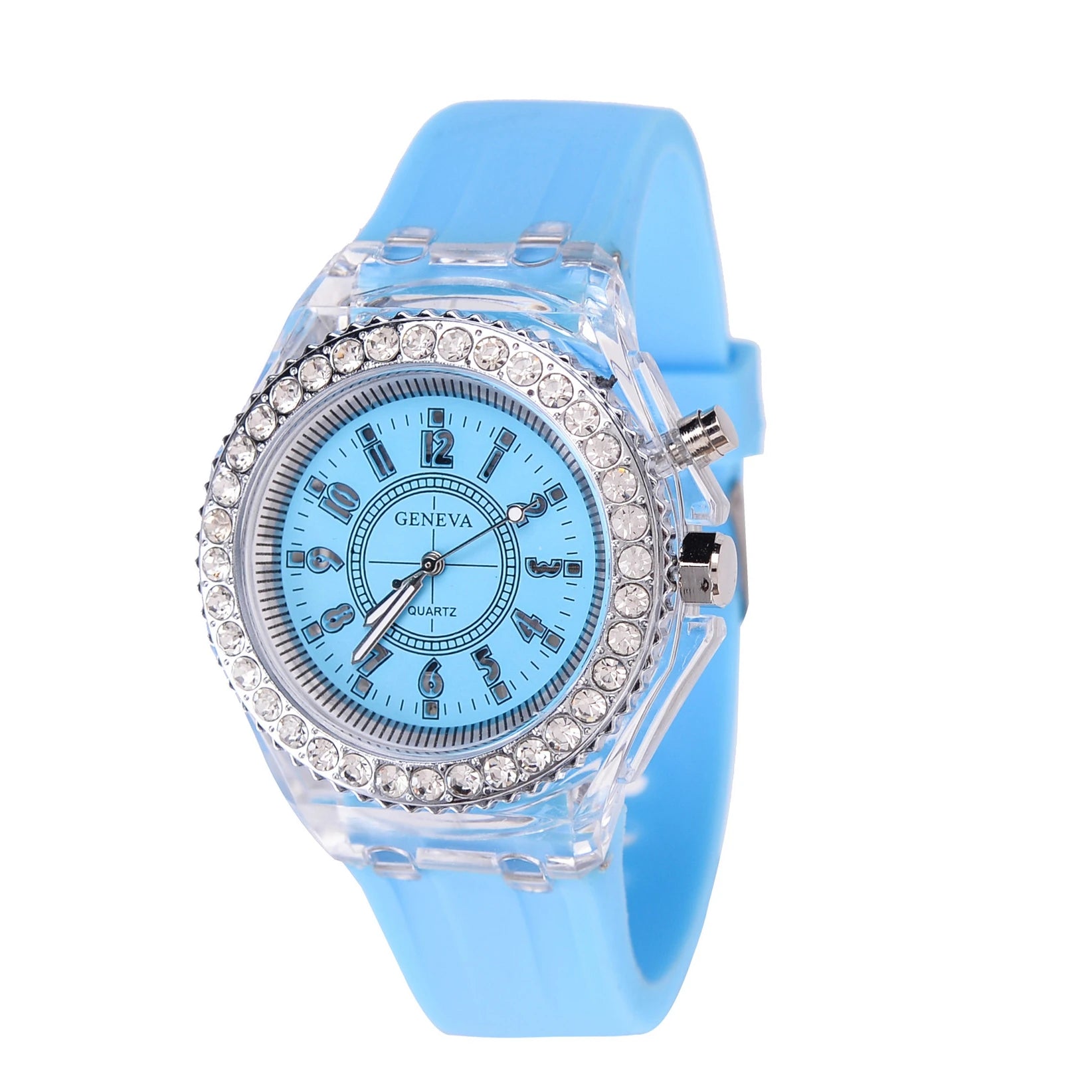 LED Light Flash Luminous Watches Women Men Boys Girls Silicone Wrist Watch Fashion Rhinestone Clock Kids Children Relogio Saati