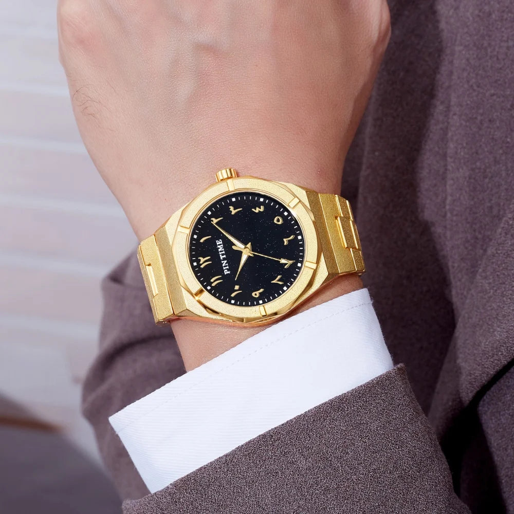 Introducing our latest collection of Arabic-inspired timepieces for men, featuring top-tier brands, luxurious designs, and a versatile aesthetic suitable for both casual and business settings. These waterproof quartz wristwatches offer precision timekeepi