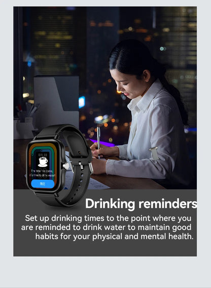 Introducing the LAXASFIT Smart Watch, featuring Bluetooth call functionality, a full touch screen display, heart rate monitoring, and comprehensive sports and fitness tracking. This sophisticated device is an ideal gift for both men and women.