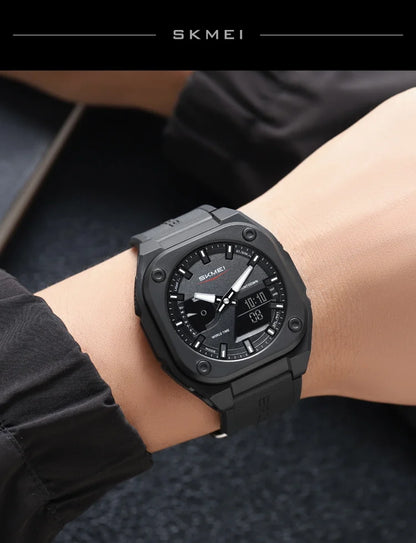 Introducing the SKMEI 2328, a sophisticated electronic timepiece designed for men, featuring luminous display, water resistance, multifunctionality including an alarm clock, and a robust design suitable for outdoor sports activities.